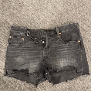 Levi’s black 501 cutoff shorts / size 30